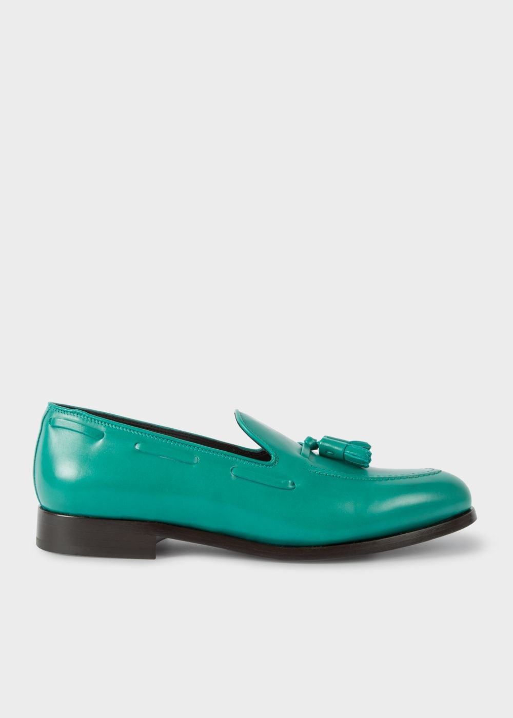 Paul Smith Men's Teal Leather 'simmons' Tasseled Loafers Shoe