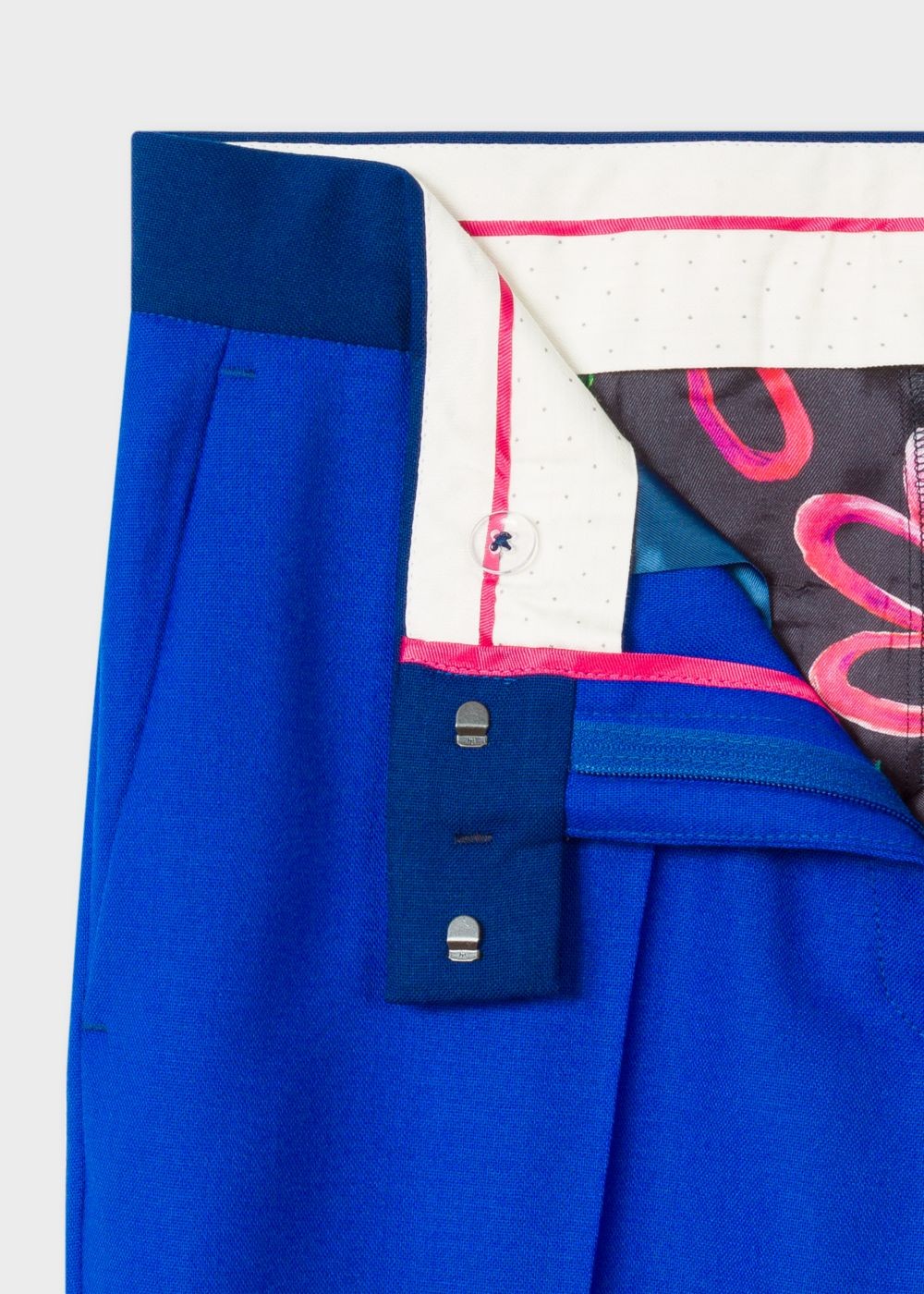 Paul Smith Women's Slim-Fit Cobalt Blue Wool-Hopsack Pants With Contrast Waistband
