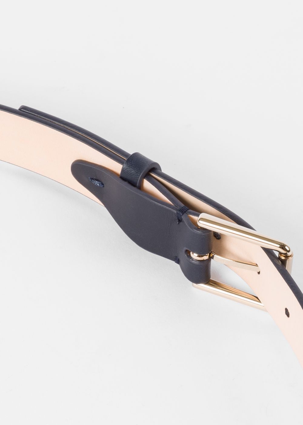 Paul Smith Mens's Navy Woven Check Leather Belt