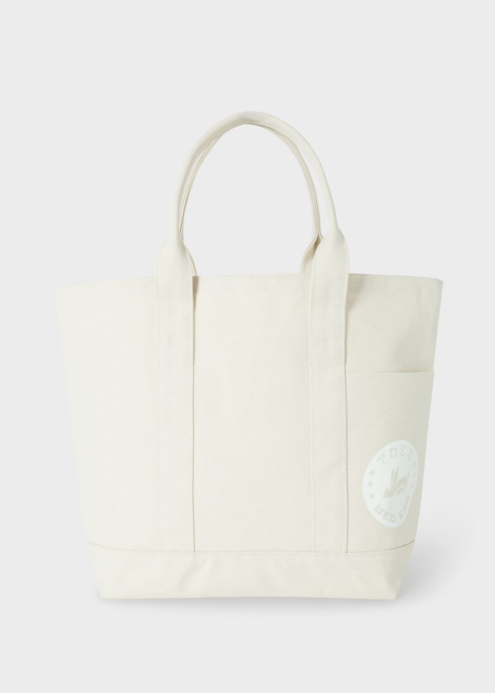 Paul Smith Red Ear Ecru Cotton Canvas Tote HandBags Women