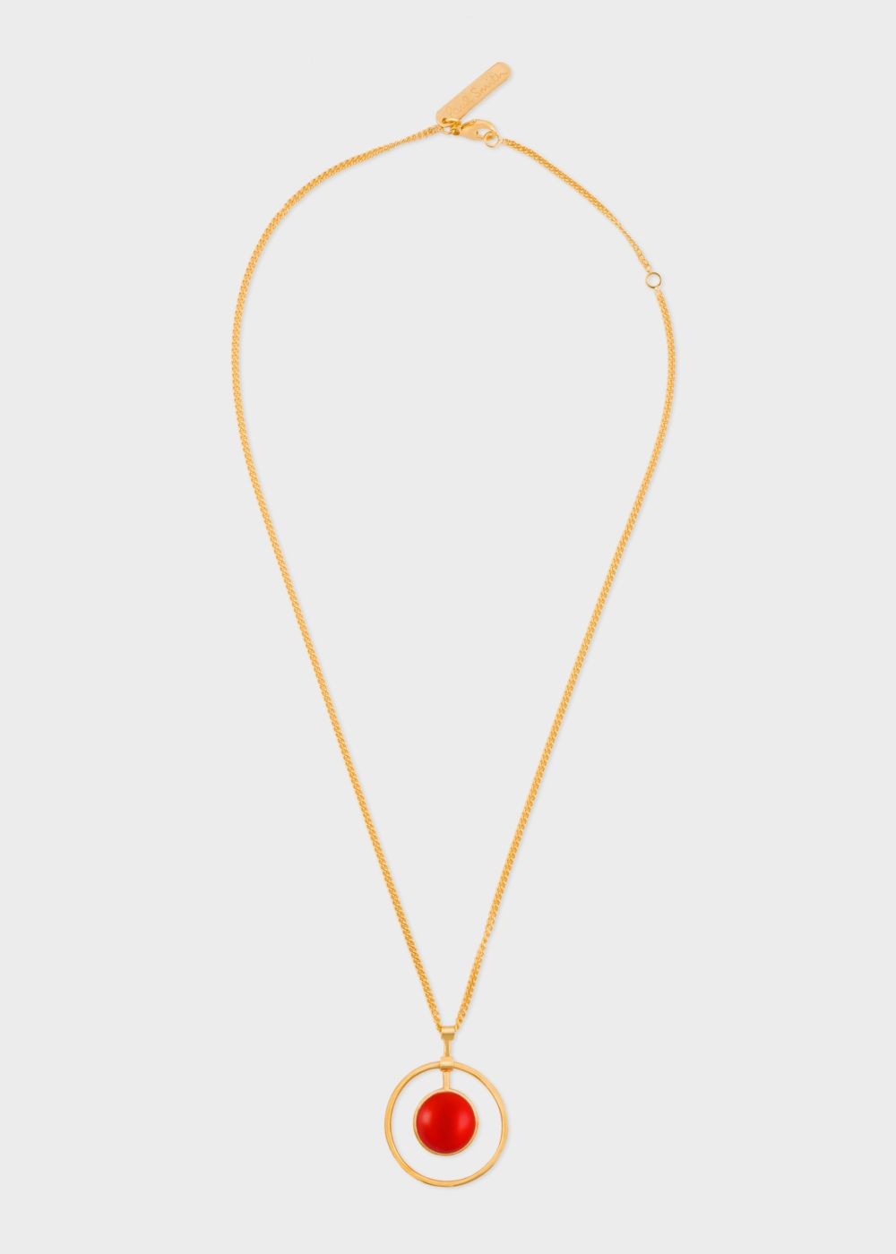Paul Smith Rachel Entwistle + Paul Smith - Gold Loop Necklace With Red Coral Stone Accessories Lady