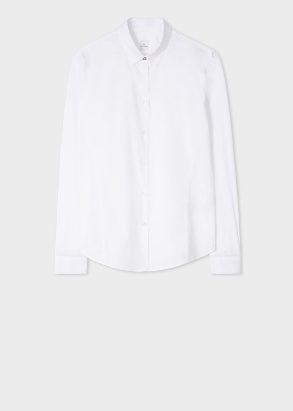 Paul Smith Women's White Slim-Fit Stretch-Cotton Tshirts With 'cycle Stripe' Cuff Linings