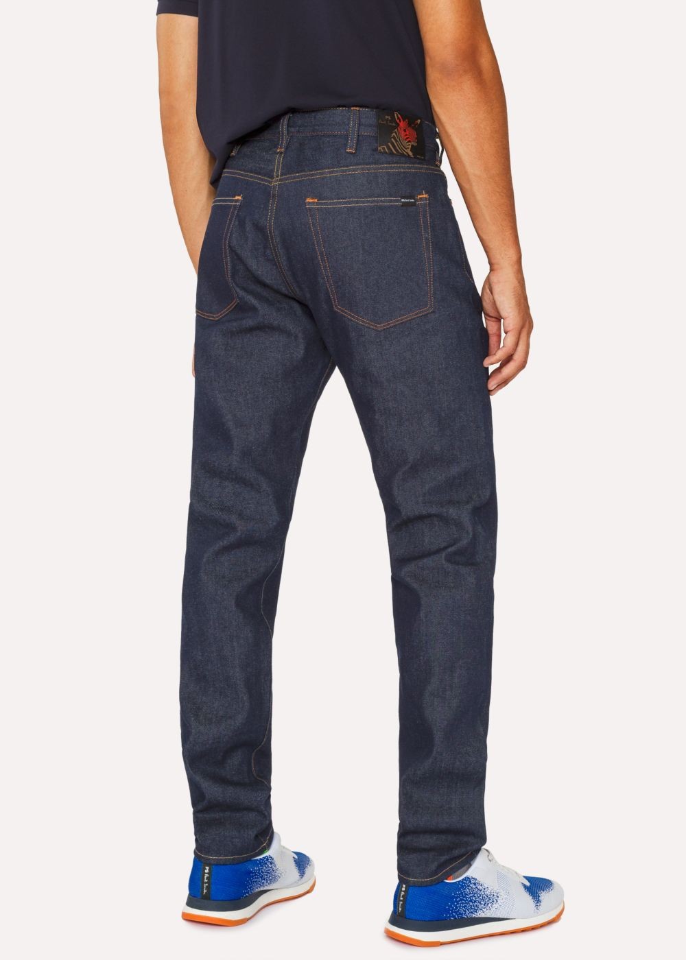 Paul Smith Men's Tapered-Fit .5Oz 'rigid Western Twill' Indigo Denim Jeans