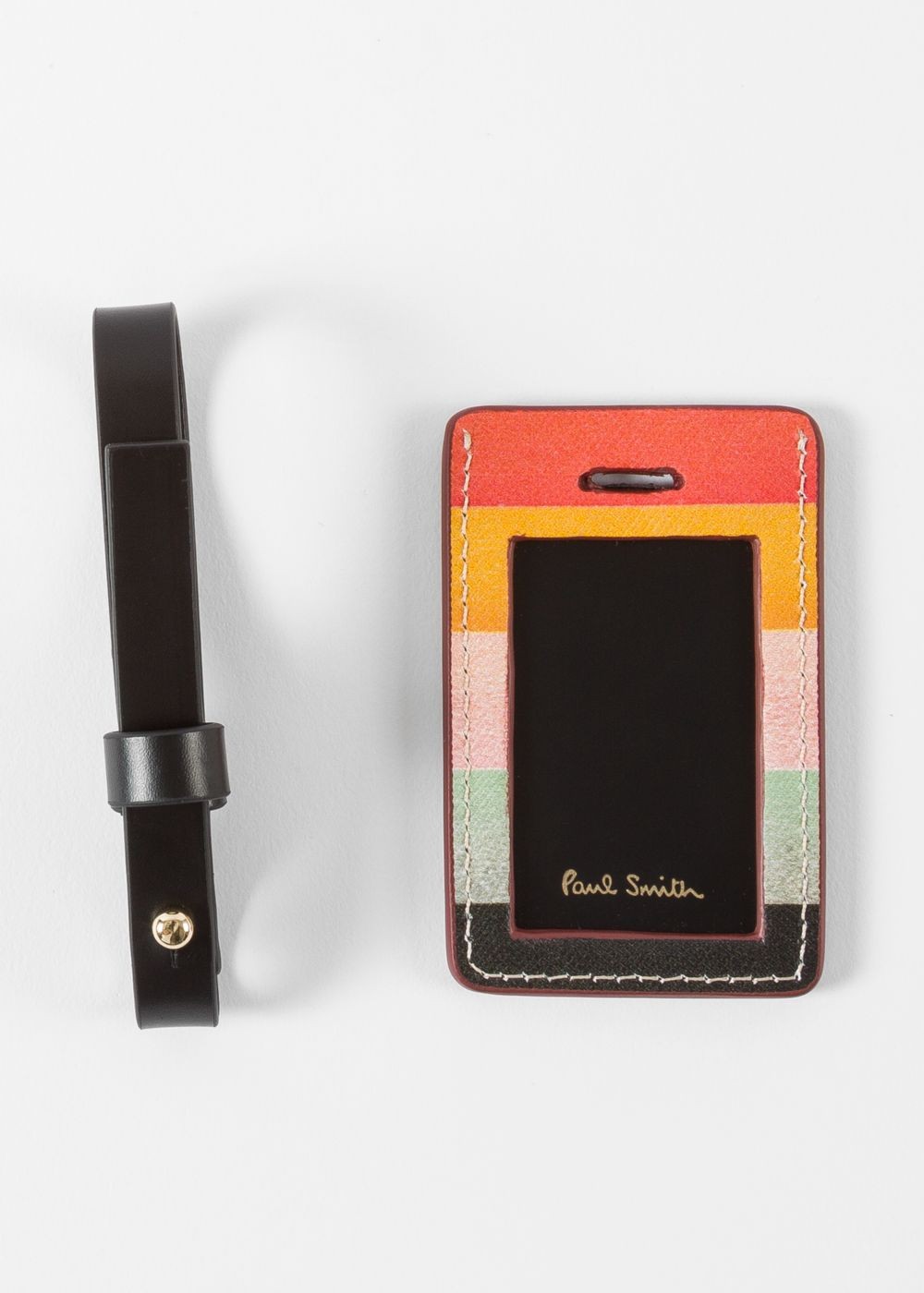 Paul Smith Men's 'artist Stripe' Leather Luggage Tag
