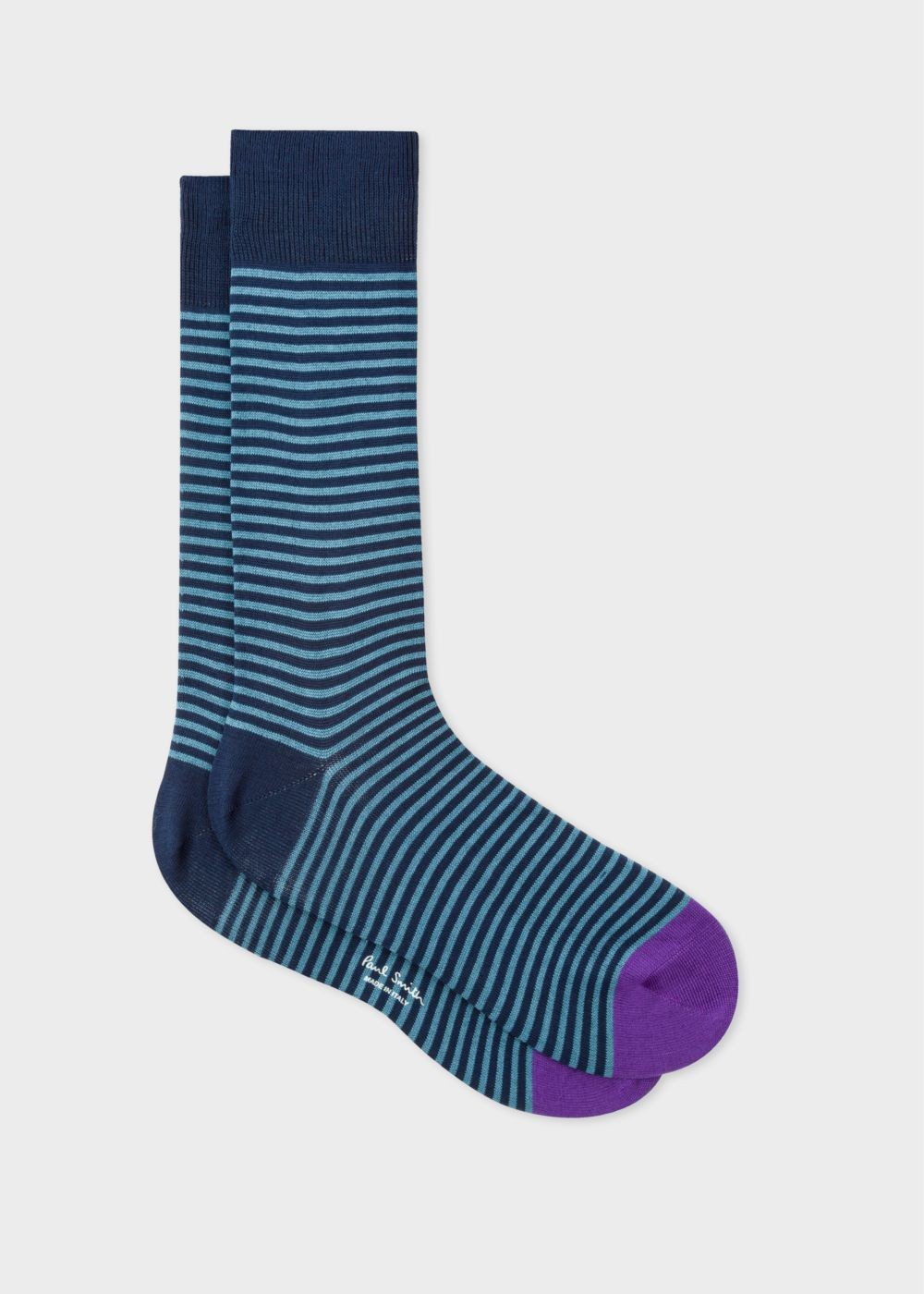 Paul Smith Men's Navy And Sky Blue Thin Stripe Socks