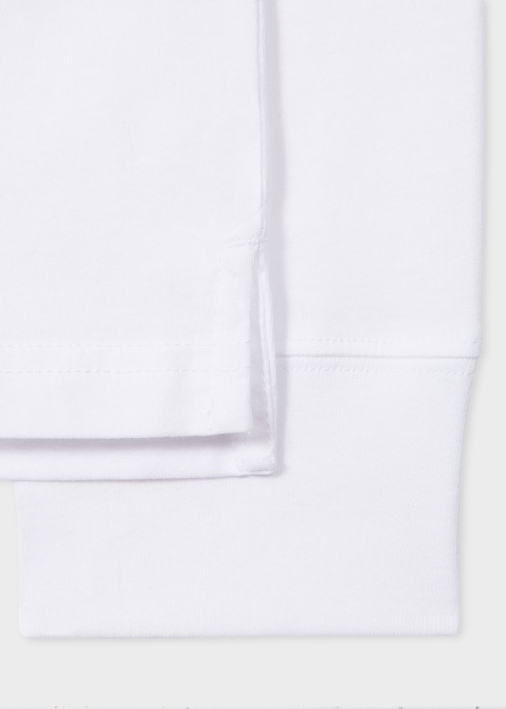 Paul Smith Men's White Organic-Cotton Zebra Logo Long-Sleeve Tshirt