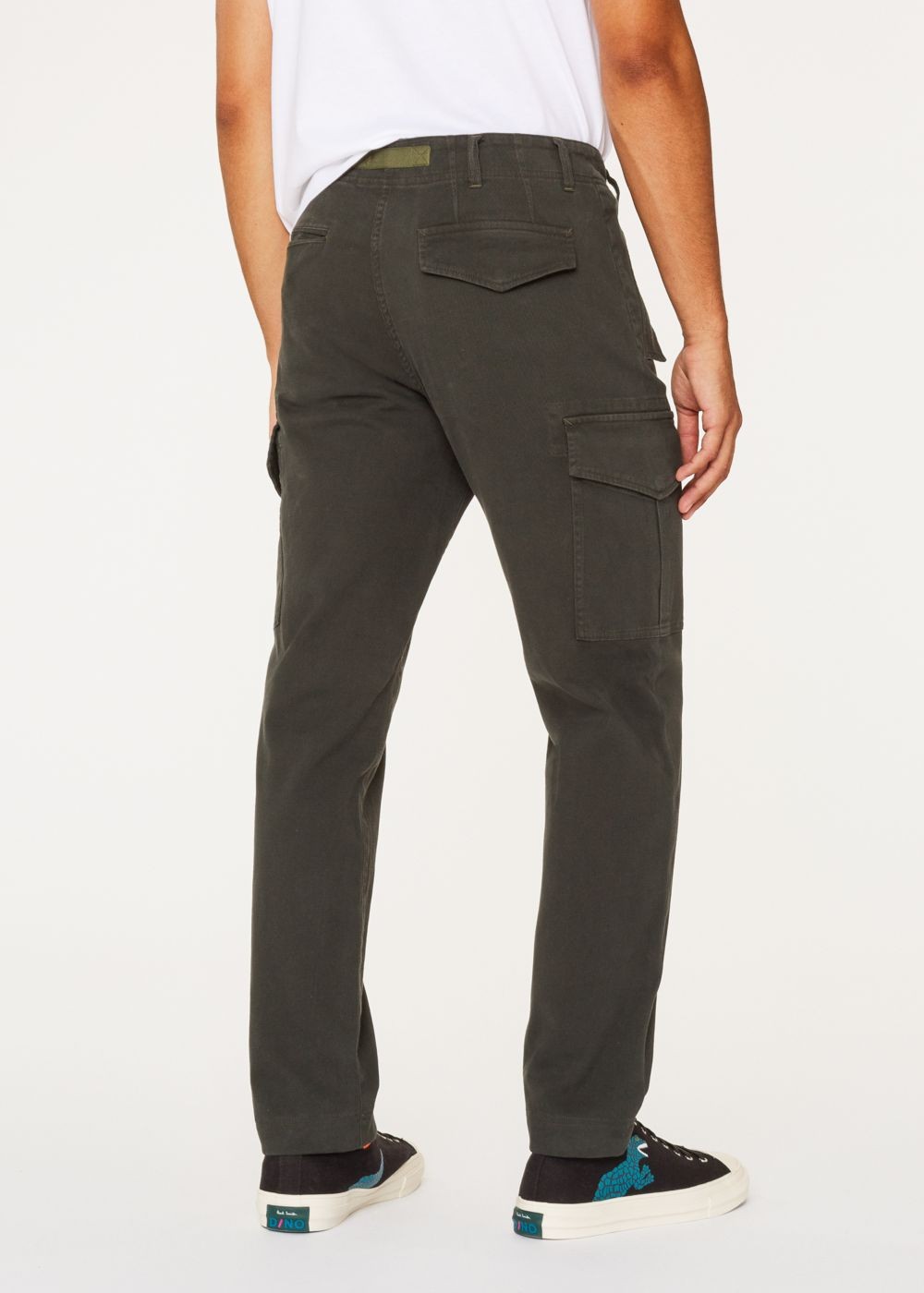 Paul Smith Men's Regular-Fit Dark Green Stretch-Cotton Pocket Pants