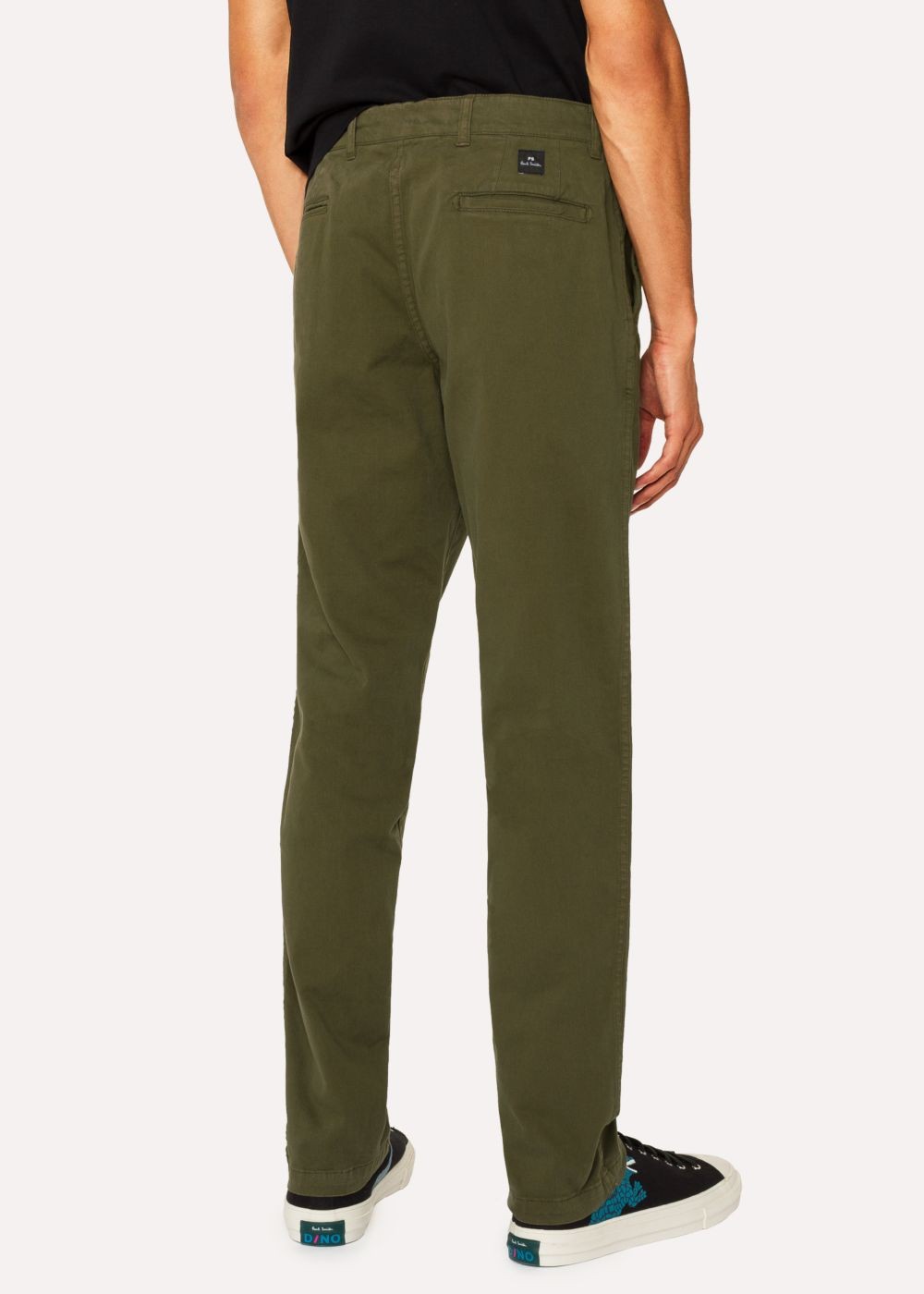 Paul Smith Men's Mid-Fit Khaki Stretch-Cotton Chinos Clothing