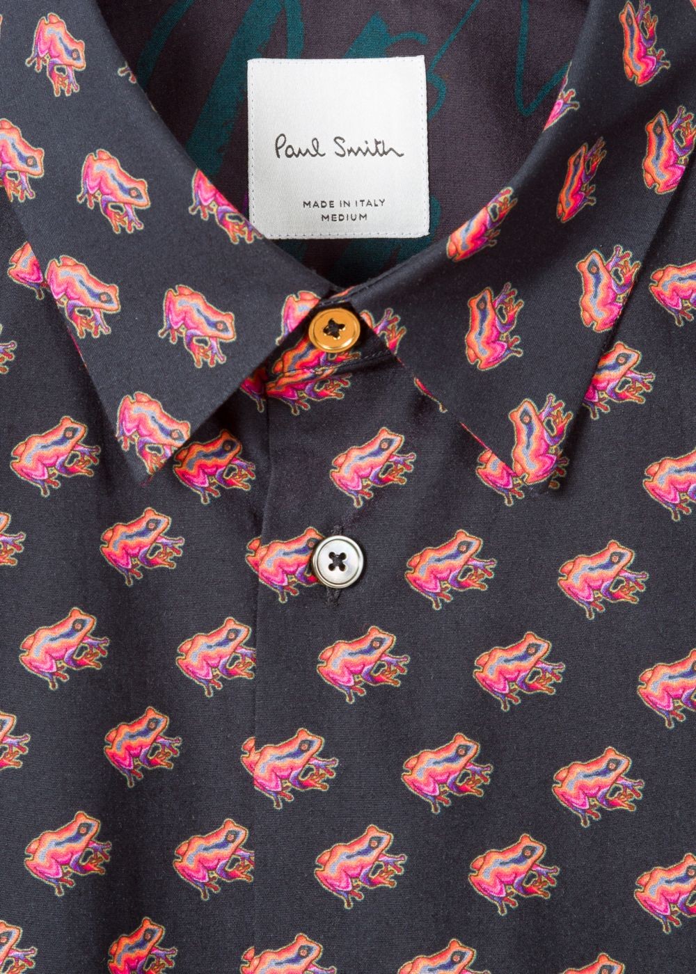 Paul Smith Men's Slim-Fit Black 'dreamer Frog' Print Shirts