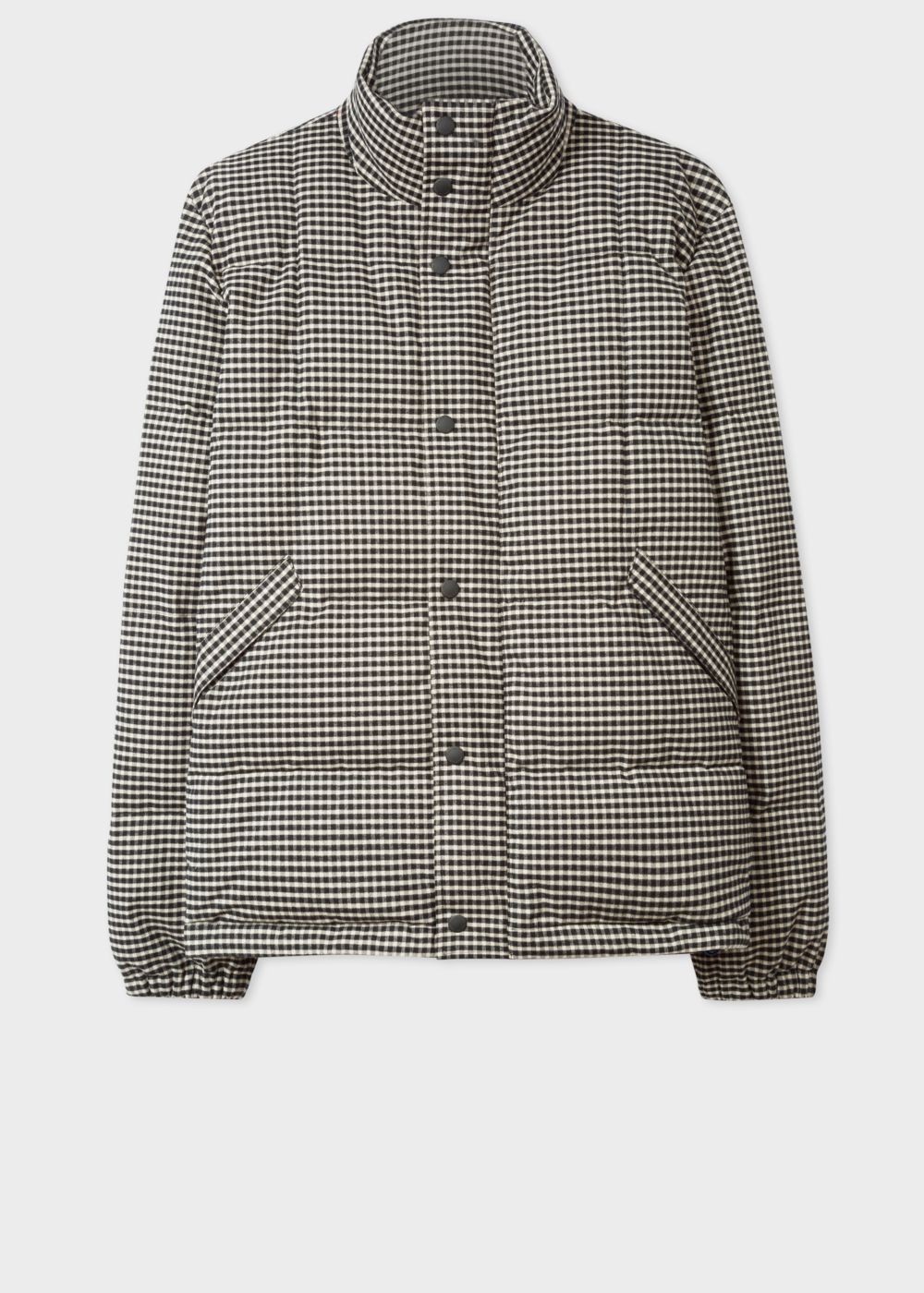Paul Smith Mens's Black And White Gingham Down-Filled coat