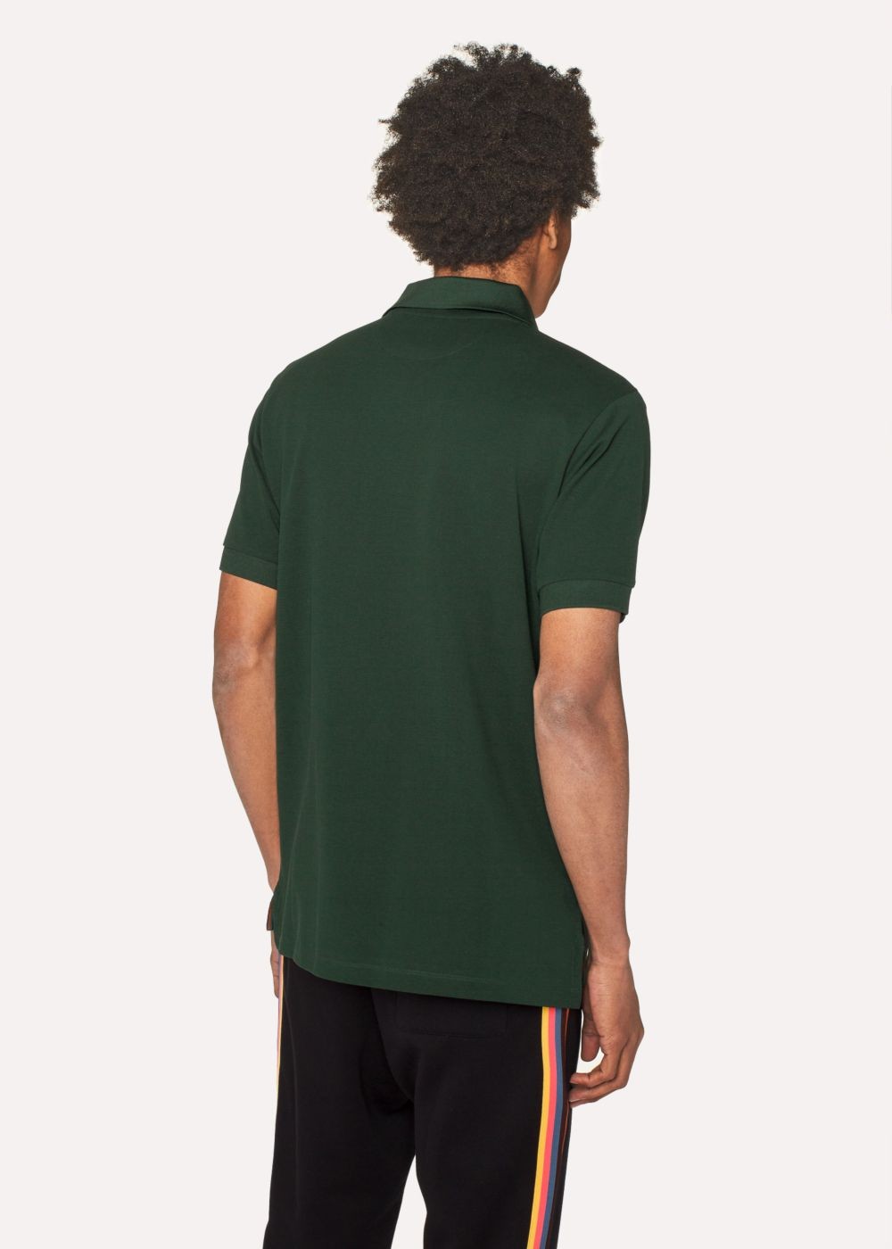 Paul Smith Men's Slim-Fit Dark Green Cotton-Piqué Polo Shirts With Charm Buttons