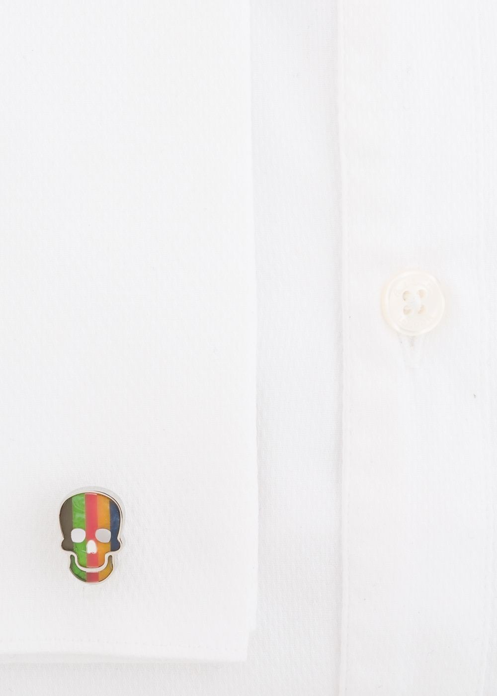 Paul Smith Men's Multi-Colour Stripe Skull Mother-Of-Pearl Cufflinks Accessories