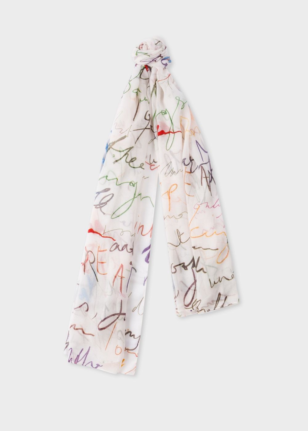 Paul Smith Womens's White 'ideas Script' Embroidery Scarf