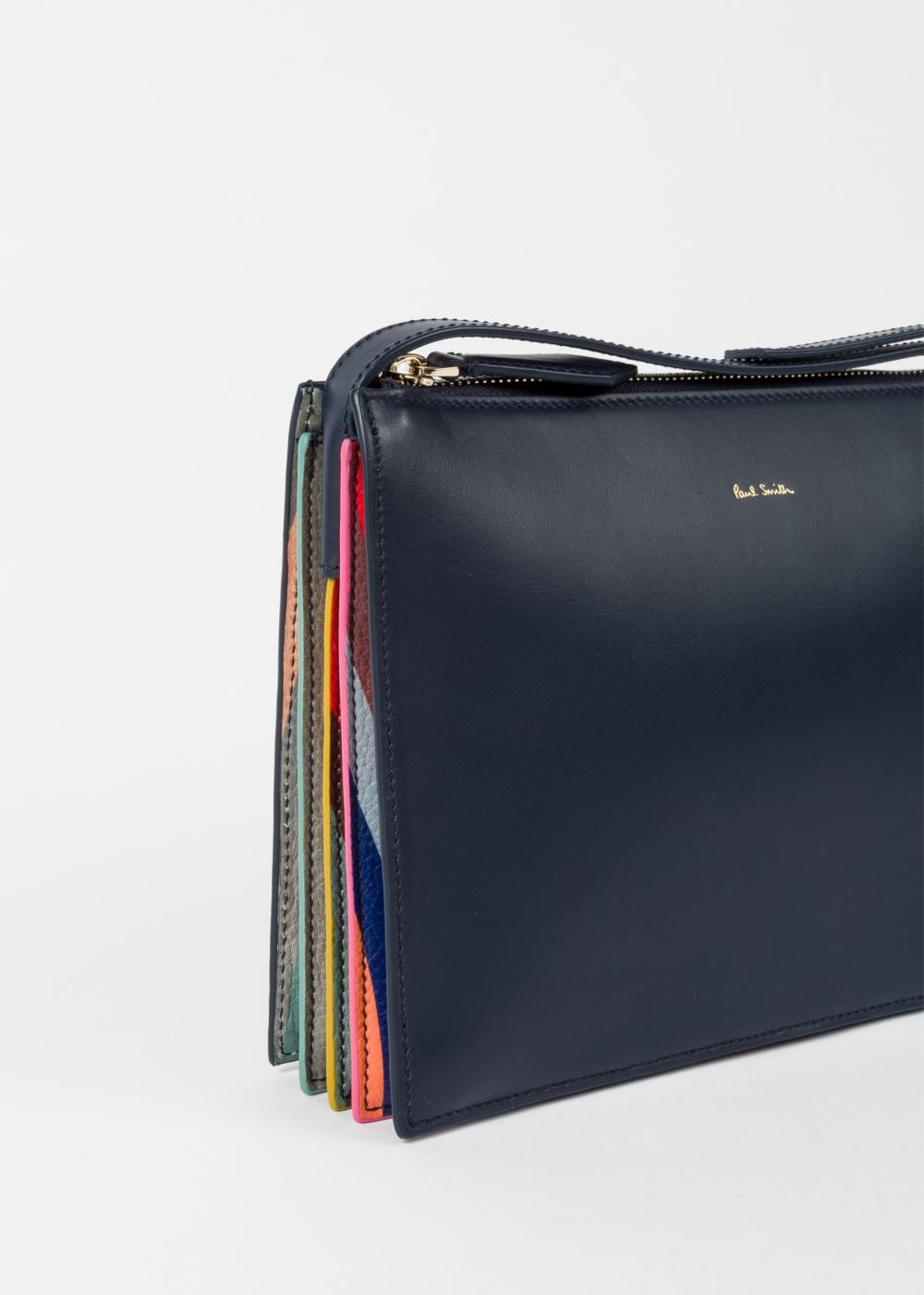 Paul Smith Womens's Navy 'concertina Swirl' Leather Cross-Body Bags