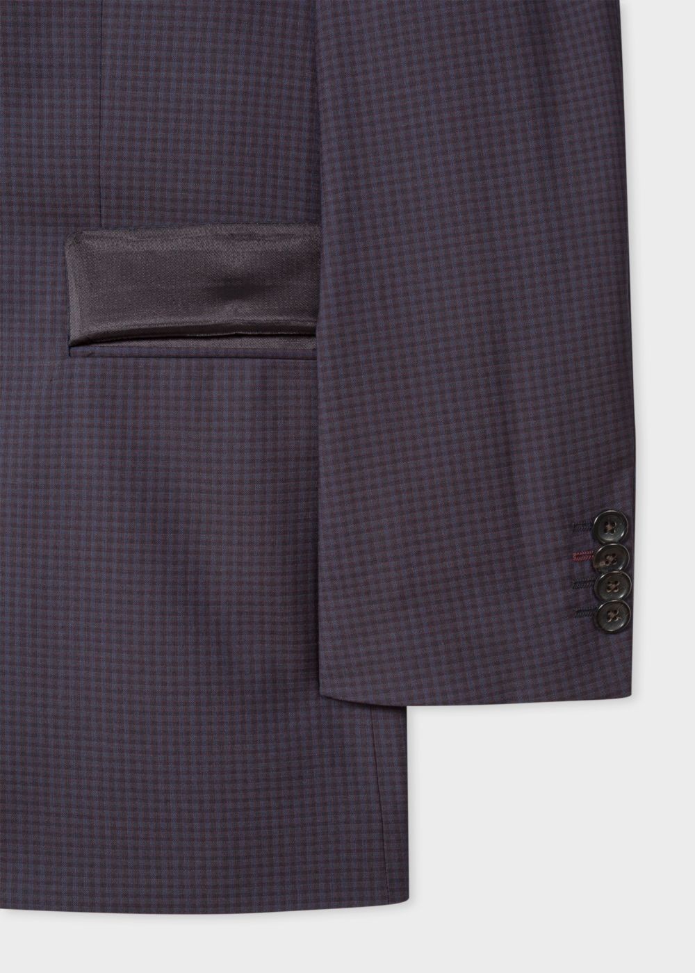 Paul Smith Mens's Mid-Fit Navy Check Wool-Blend Blazer Clothing