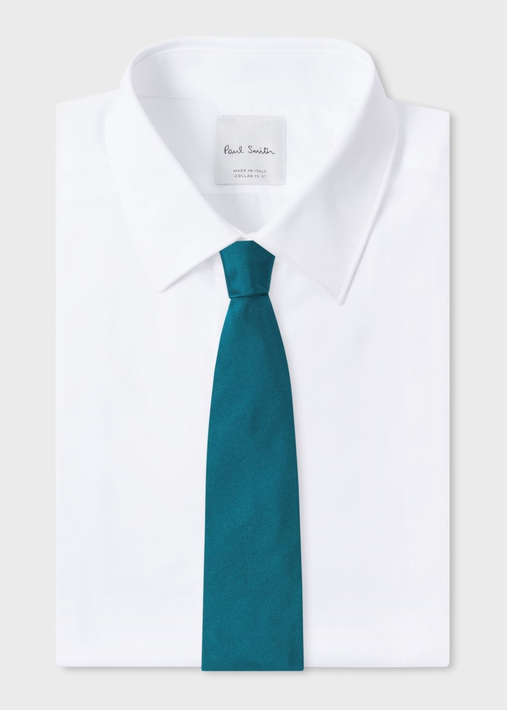 Paul Smith Men's Rabbit Embroidered Teal Silk Tie