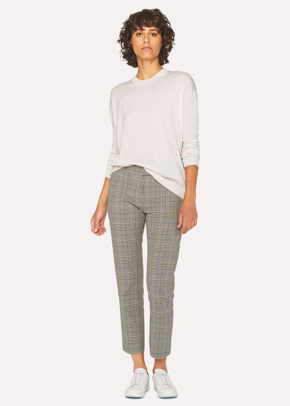 Paul Smith Women's Ivory Wool Sweater With Multi-Coloured Piping