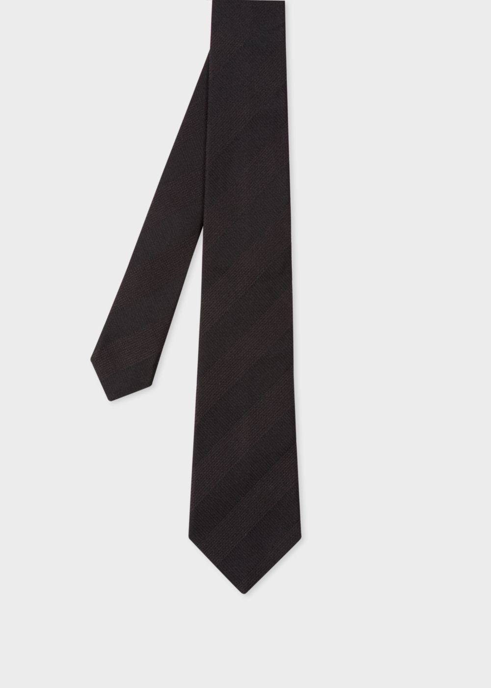 Paul Smith Men's Black Diagonal Textured-Stripe Silk Tie