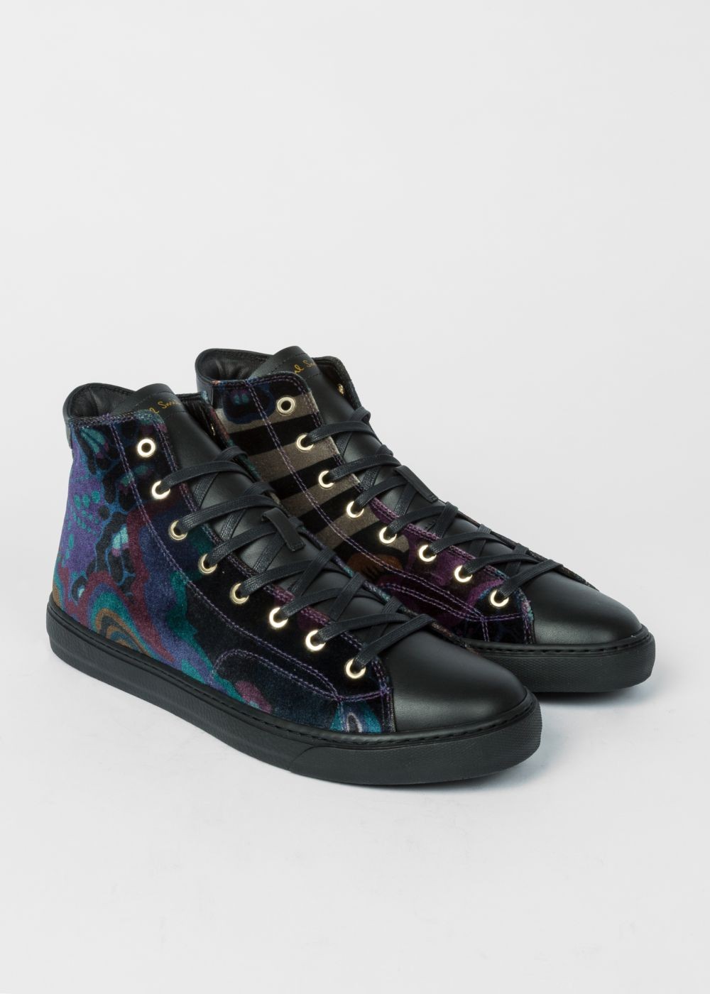 Paul Smith Mens's 'dreamer' Print Velvet 'sirius' High-Top Sneakers