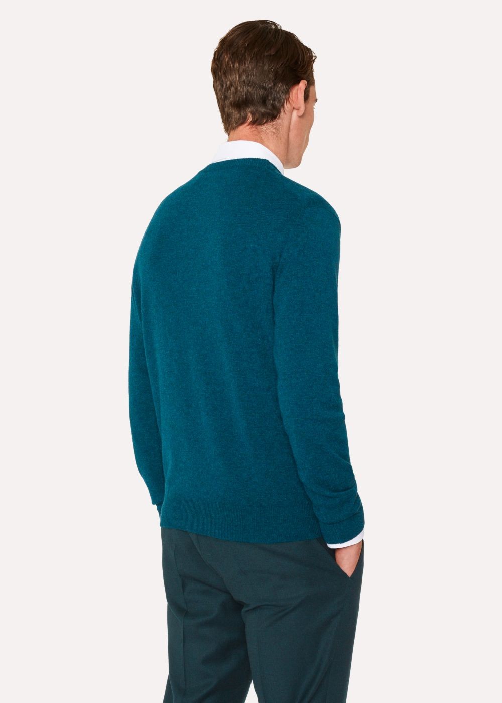 Paul Smith Men's Teal Cashmere Crew Neck Sweater