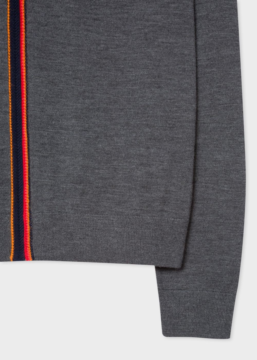 Paul Smith Men's Grey Zip-Through Funnel-Neck Cardigan Clothing