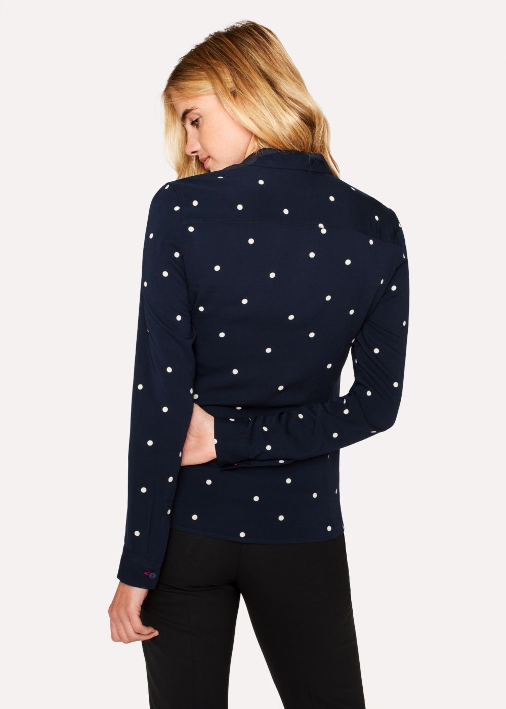 Paul Smith Womens's Slim-Fit Navy Polka Dot Tshirts