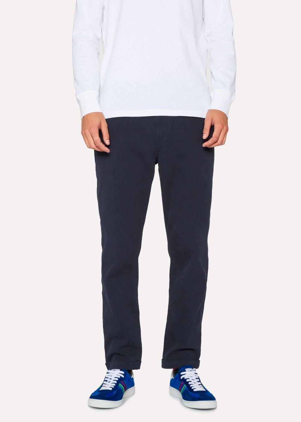 Paul Smith Men's Navy Cotton-Blend Drawstring Pants