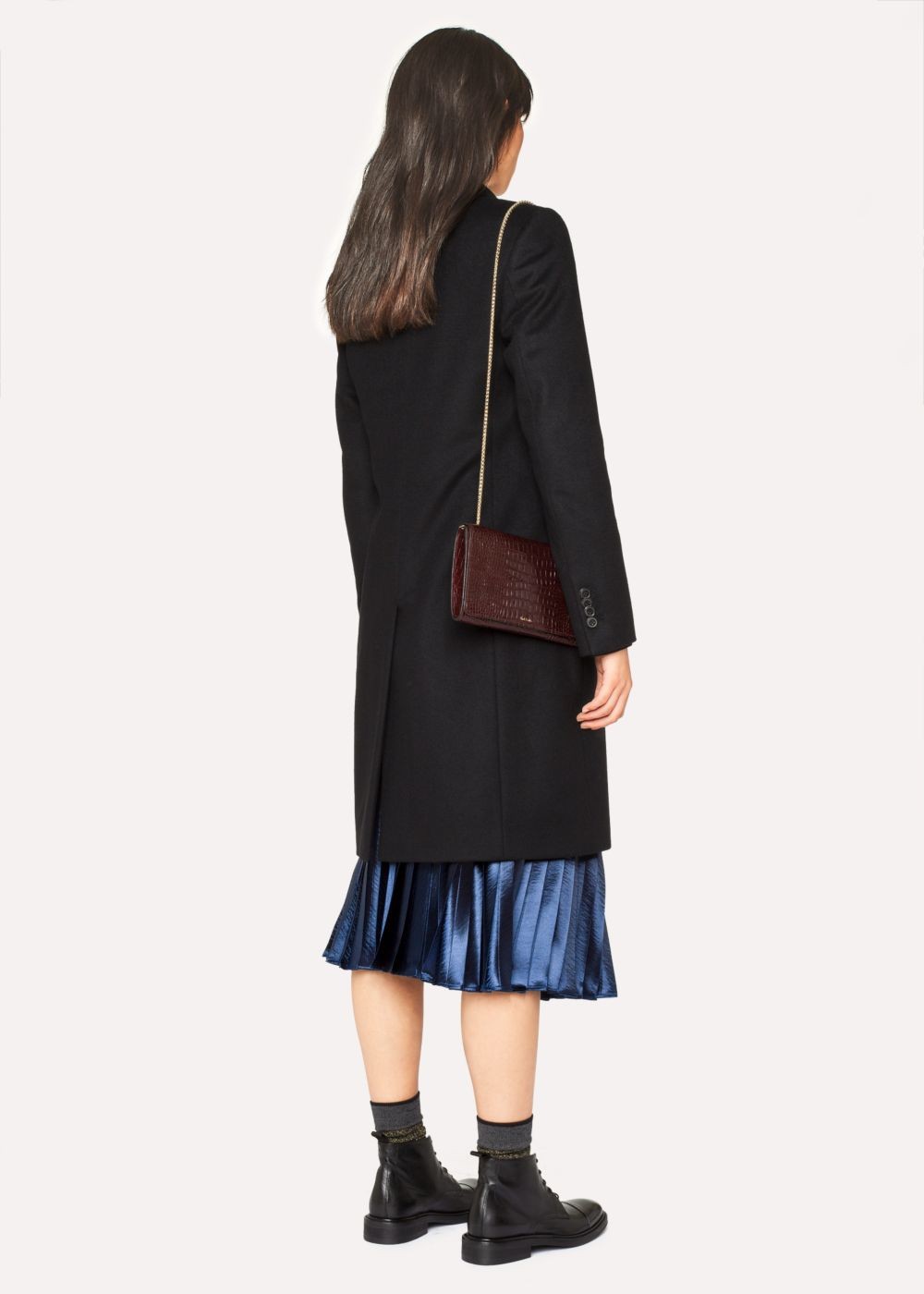 Paul Smith Lady's Burgundy Mock-Croc Leather Clutch Handbags