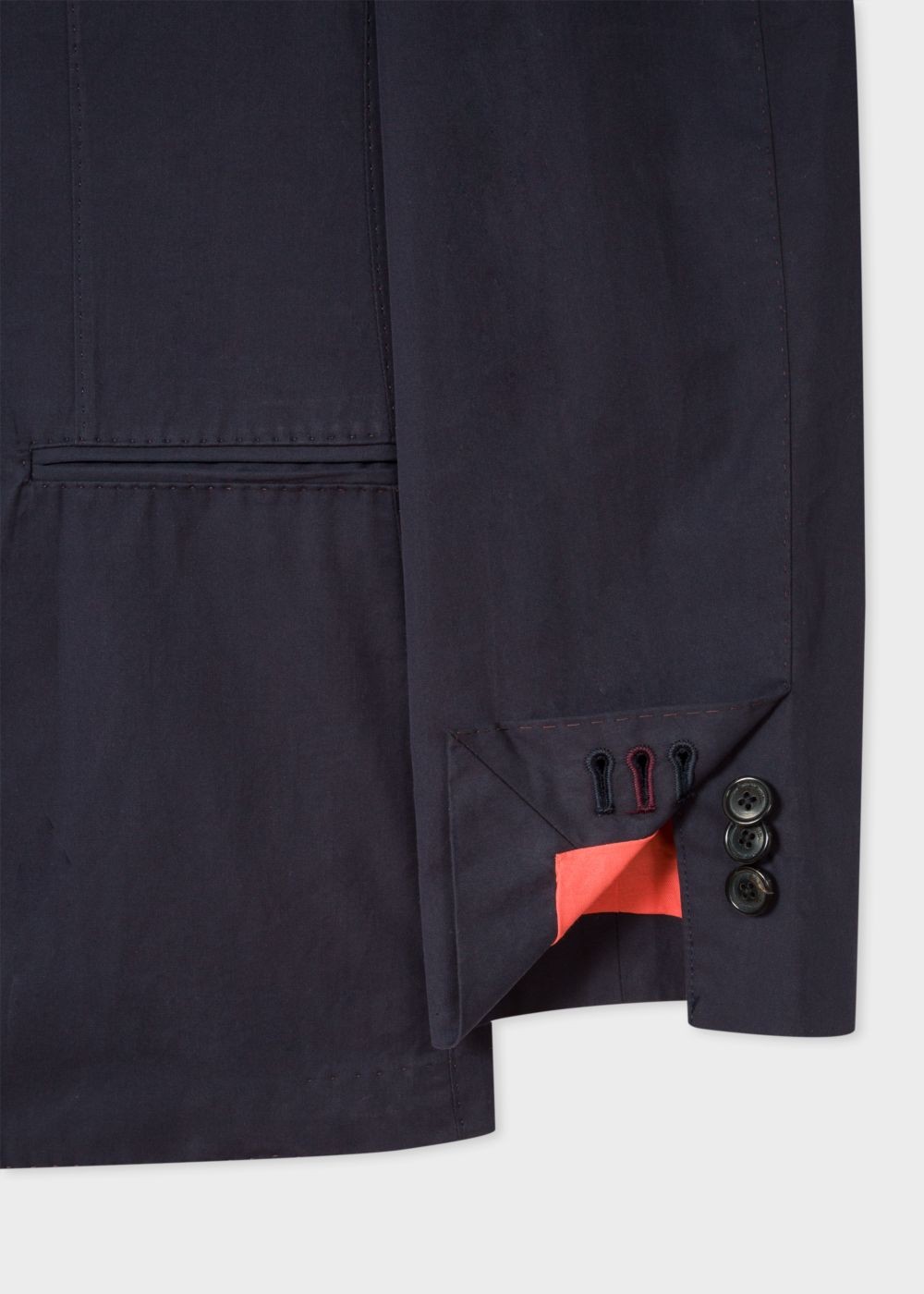 Paul Smith Mens's Tailored-Fit Dark Navy Unlined Cotton Blazer Clothing