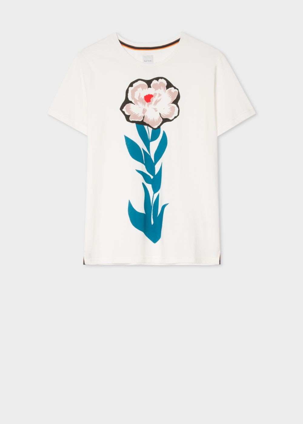 Paul Smith Womens's White 'floral Stem' Print Cotton Shirts