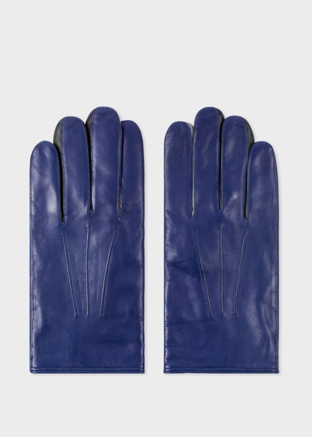 Paul Smith Mens's Cobalt Blue Leather Concertina Gloves
