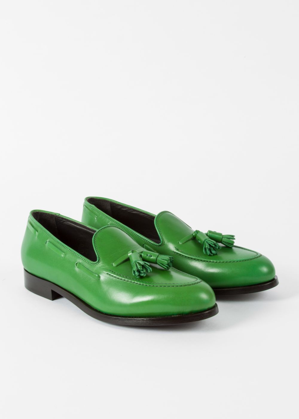 Paul Smith Mens's Green Leather 'simmons' Tasseled Loafers Trainers