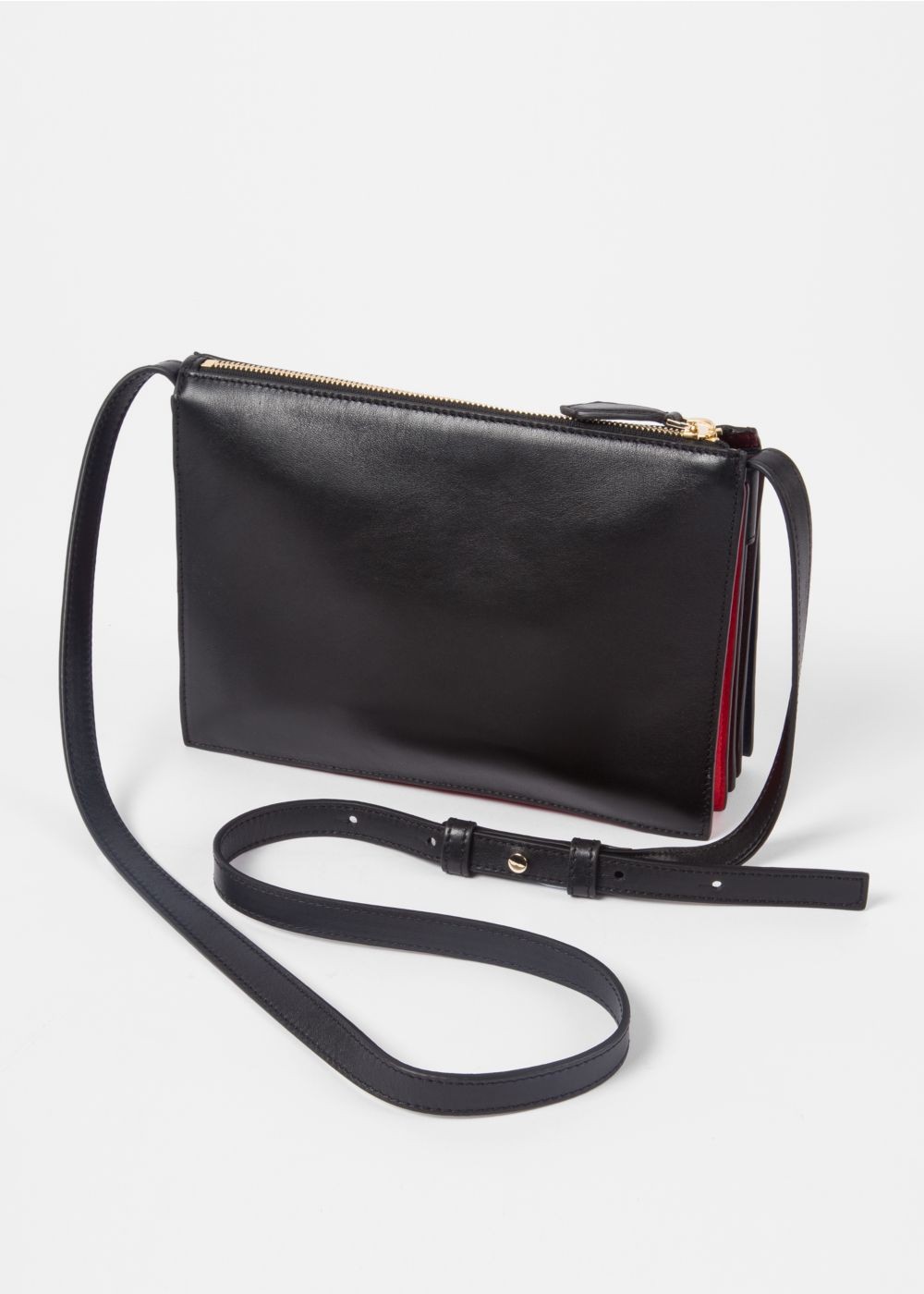 Paul Smith Women's Black And Red 'concertina' Cross-Body HandBags