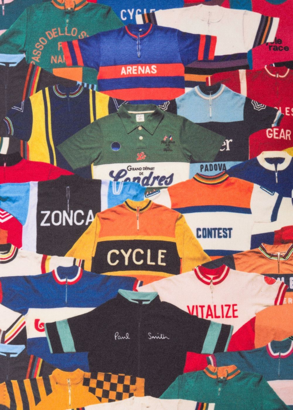 Paul Smith Men's 'cycling Jerseys' Print Canvas Backpack