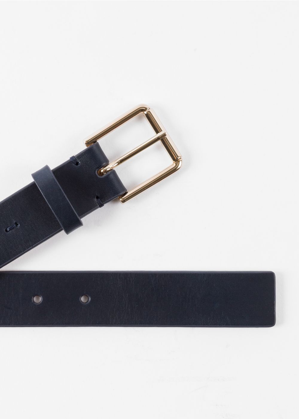 Paul Smith Mens's Navy Woven Check Leather Belt