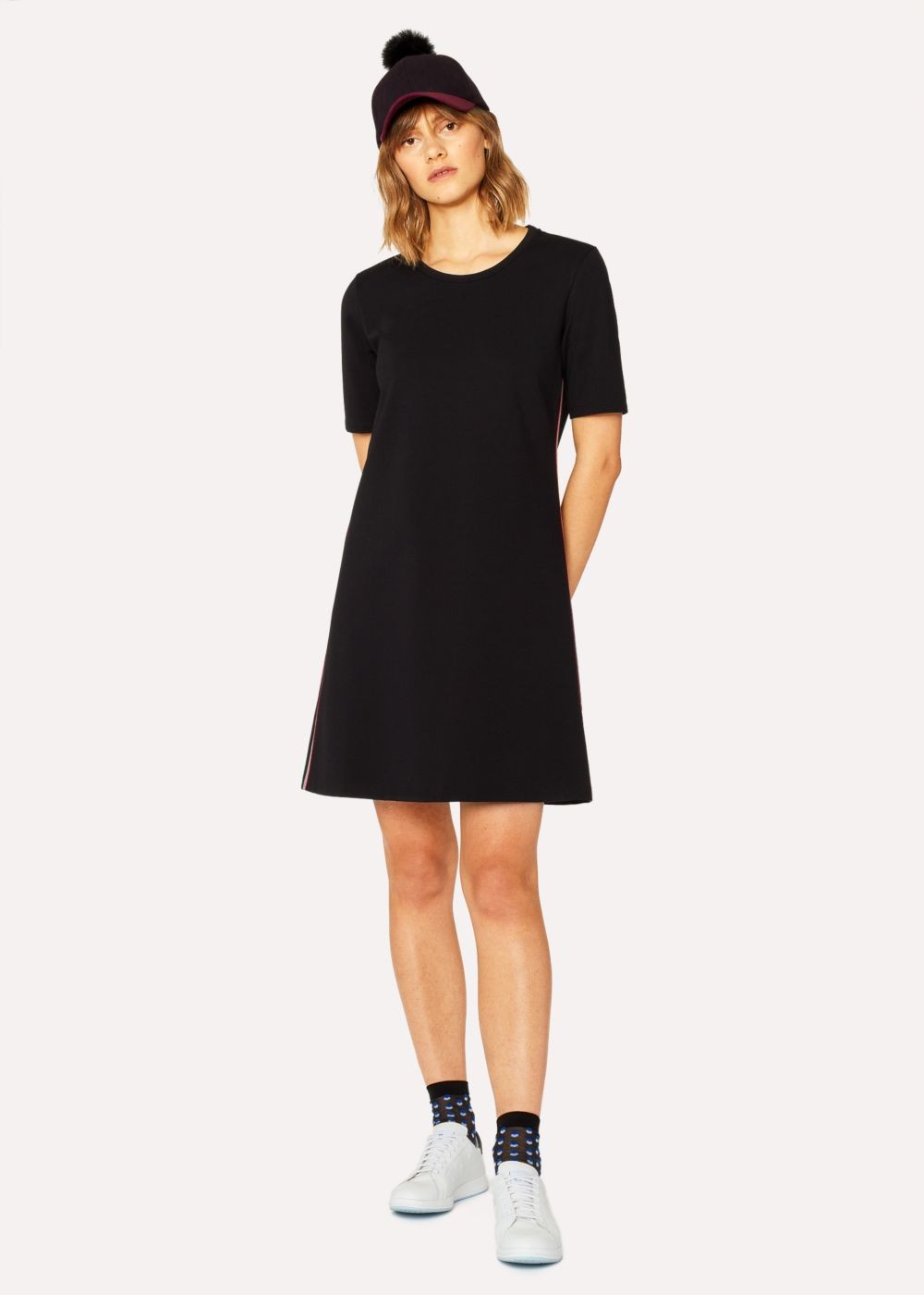 Paul Smith Women's Black Shift Dress With Stripe Detail