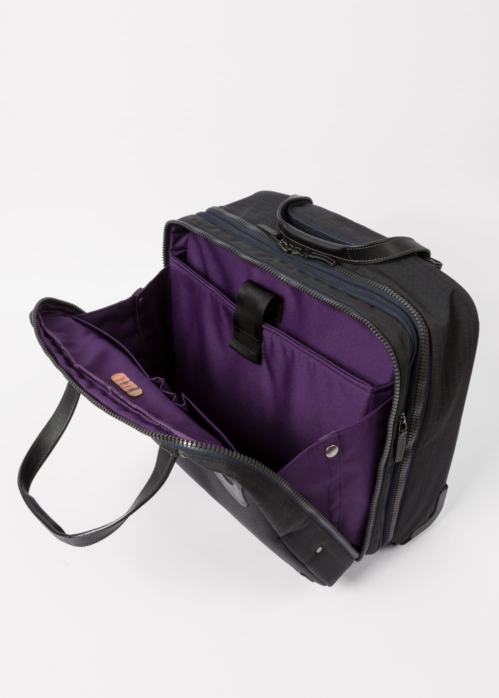 Paul Smith Black 'jacquard Rabbit' Small Trolley Suitcase Men