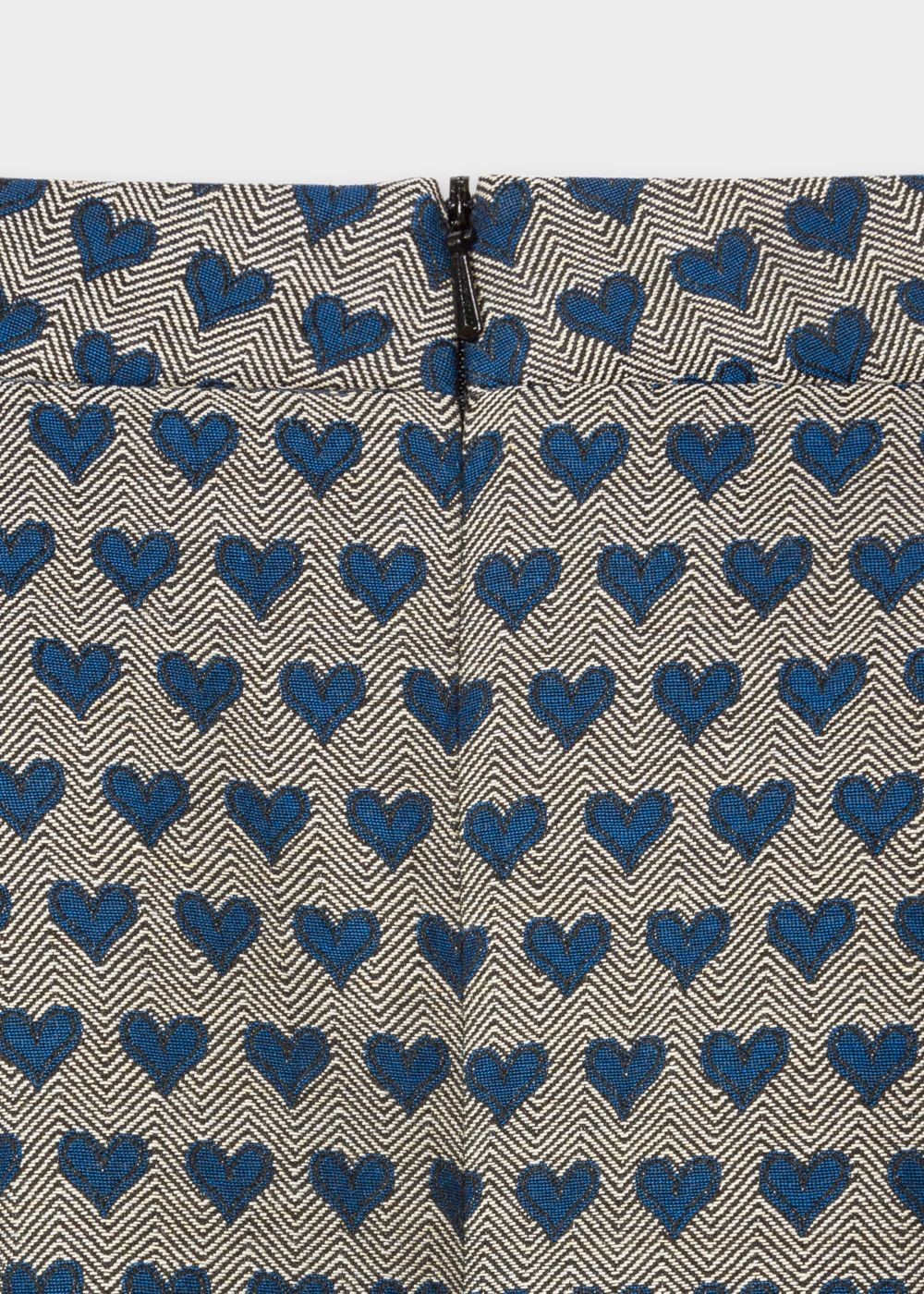 Paul Smith Lady's Blue 'heart' Jacquard Skirt
