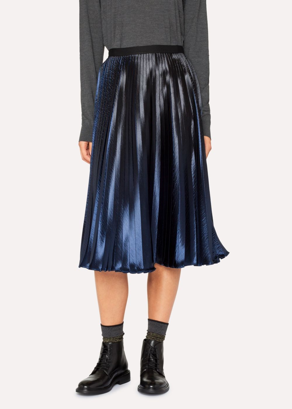 Paul Smith Womens's Navy Ombre Pleated Skirt