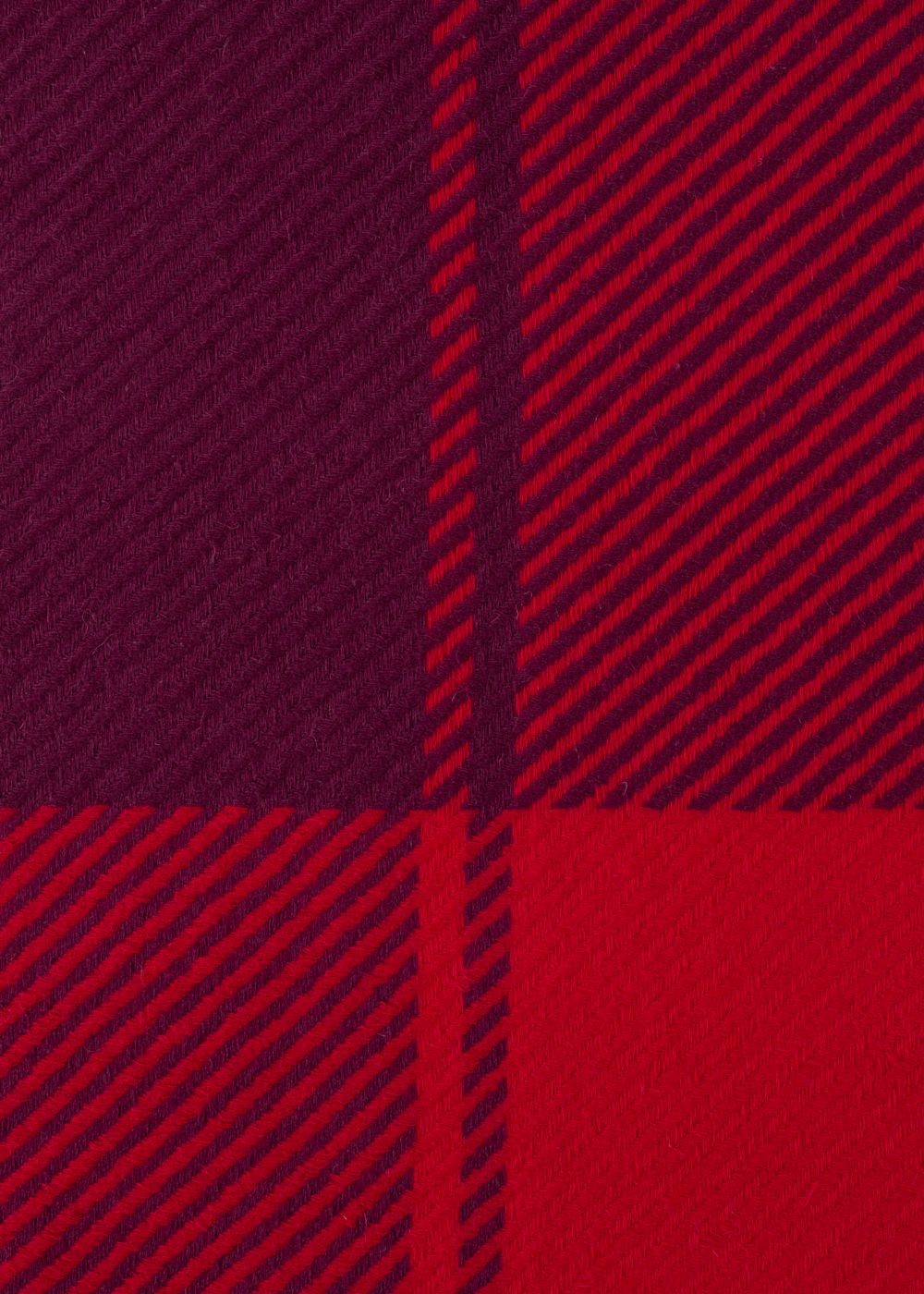 Paul Smith Mens's Damson And Red Asymmetrical Check Wool Scarf