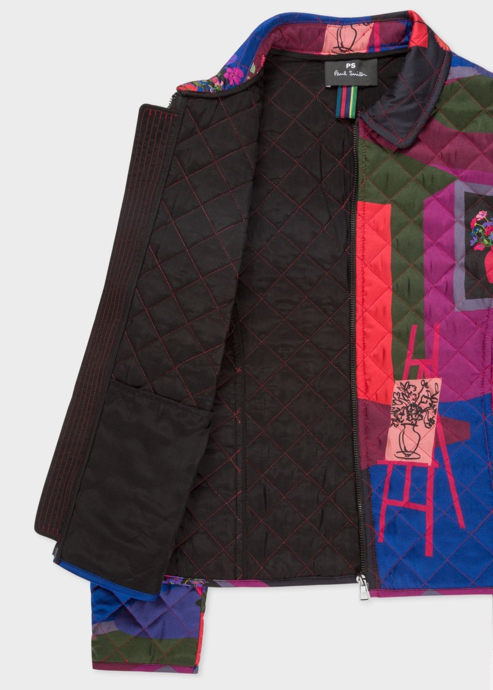 Paul Smith Womens's 'still Life Bouquet' Print Quilted Coat