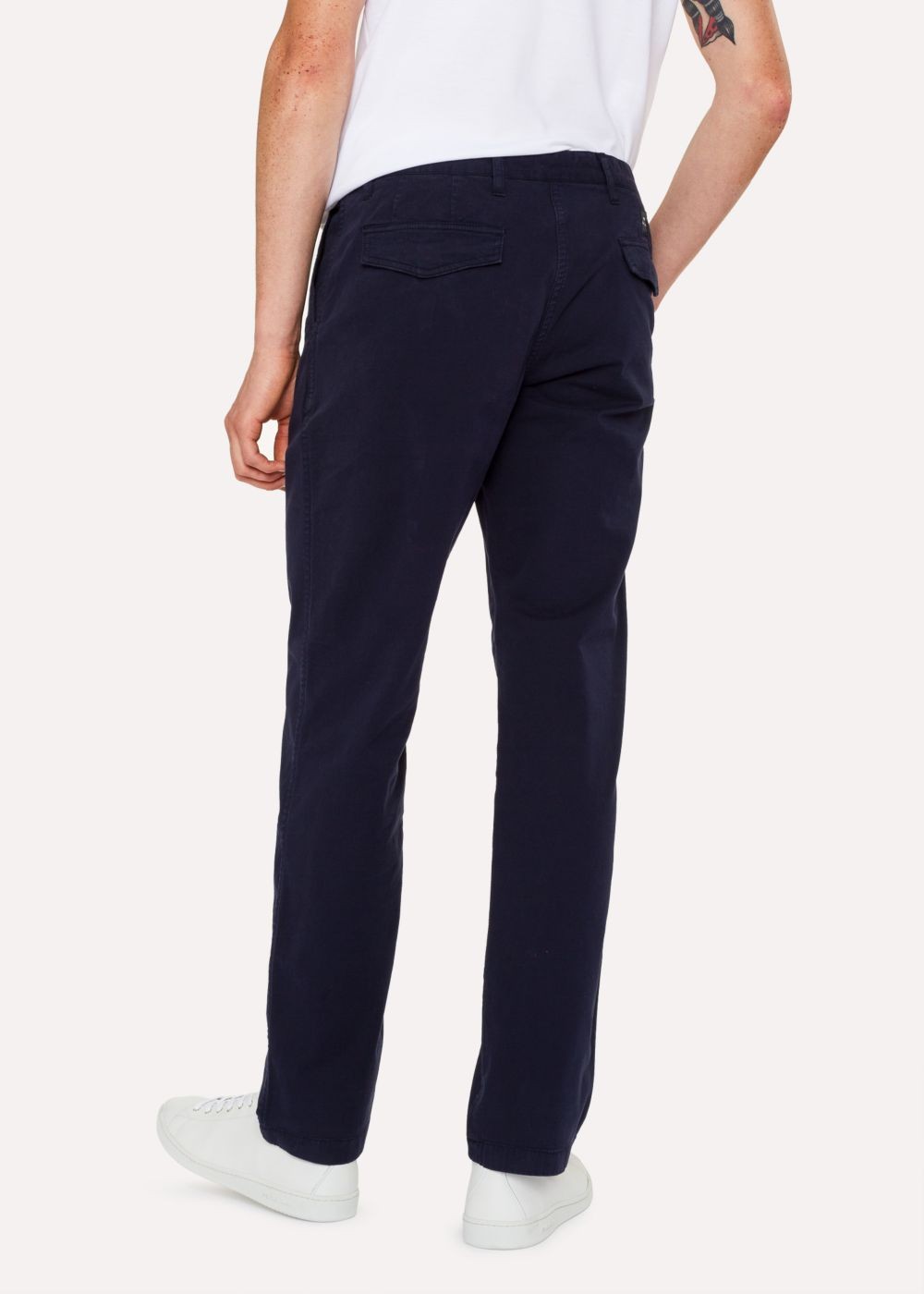 Paul Smith Men's Tapered-Fit Dark Navy Stretch Pima-Cotton Chinos Clothing