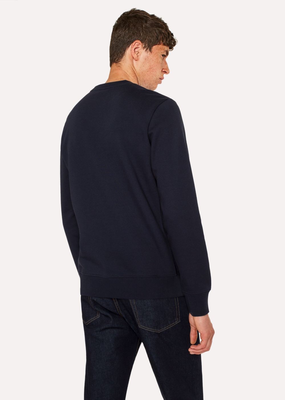 Paul Smith Men's Dark Navy Organic-Cotton Embroidered Circle Logo Sweatshirt