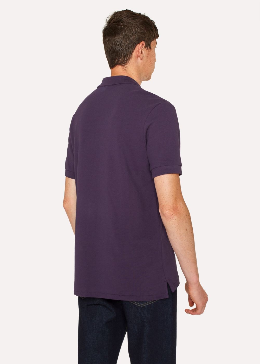 Paul Smith Mens's Dark Violet Organic Cotton-Piqué Zebra Logo Polo Tshirt