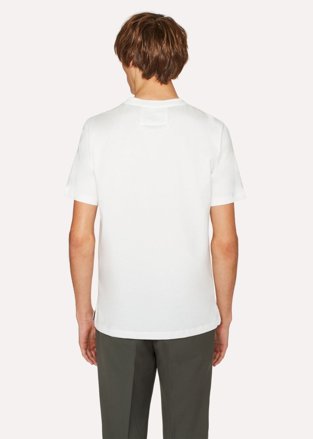 Paul Smith Men's Slim-Fit White Crew Neck Tees With Embroidered Paul Smith Signature