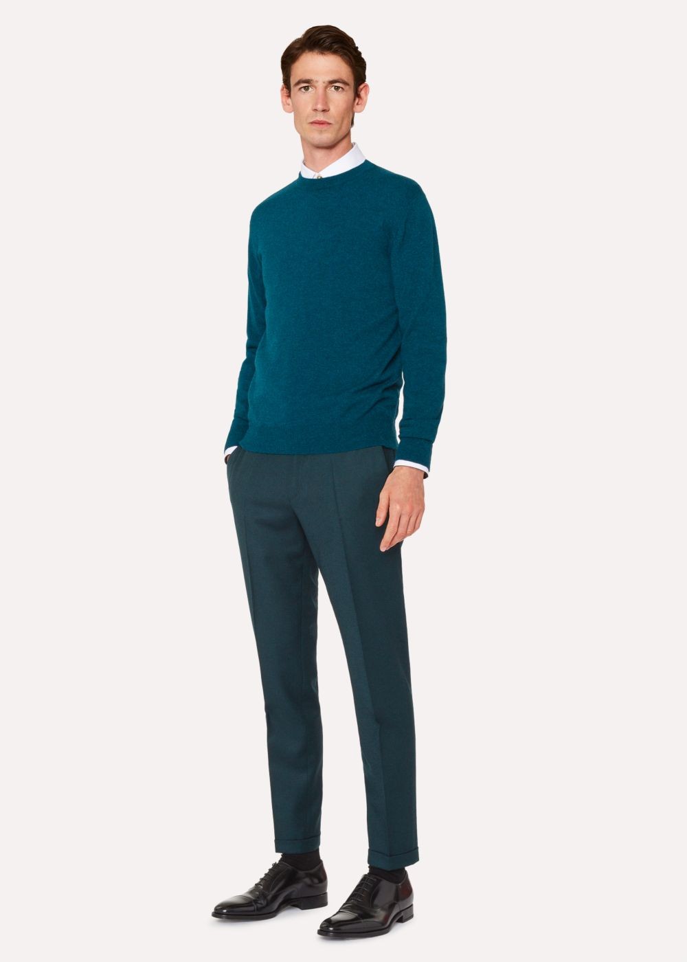 Paul Smith Men's Teal Cashmere Crew Neck Sweater
