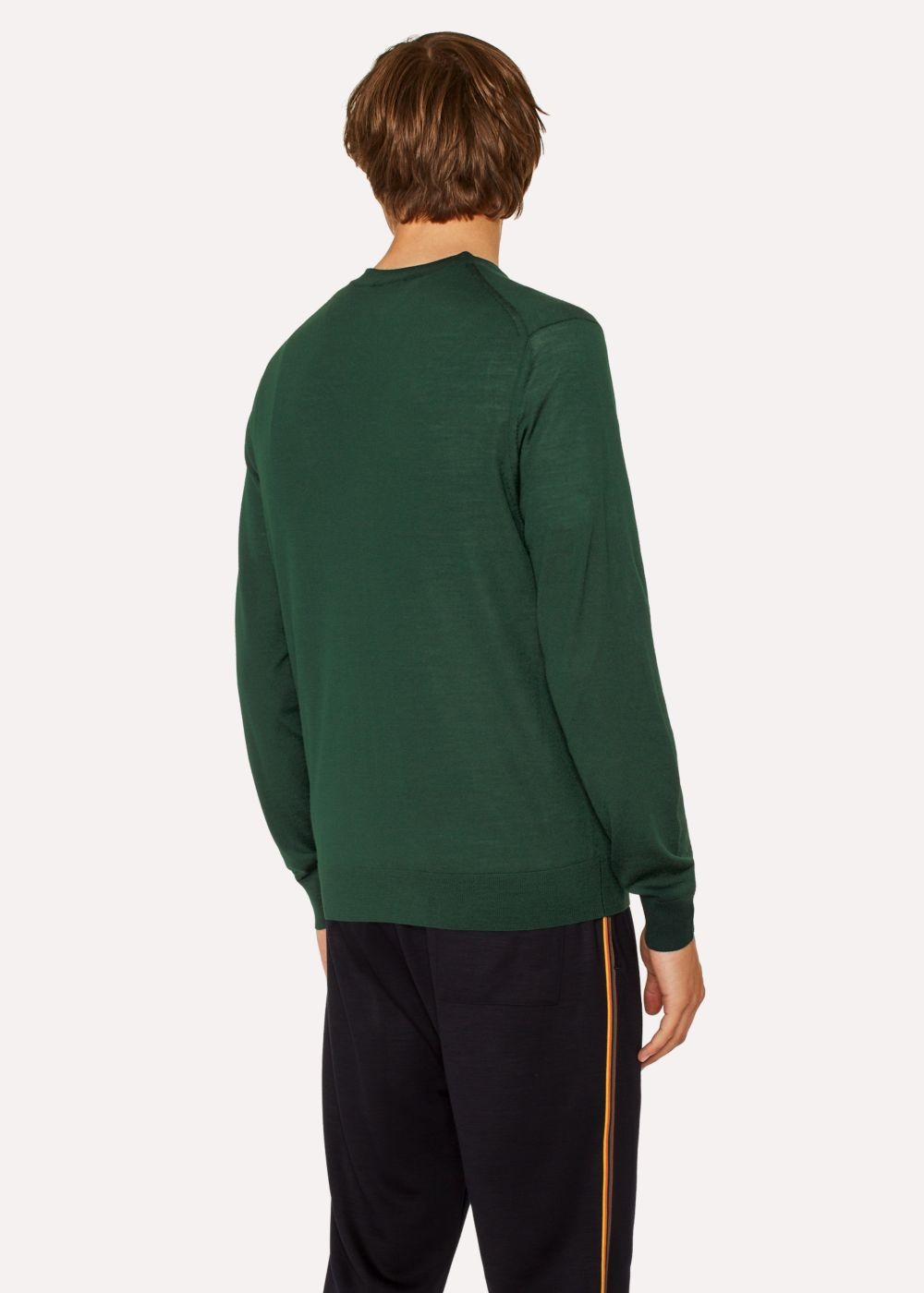 Paul Smith Men's Dark Green V-Neck Merino Wool Sweater
