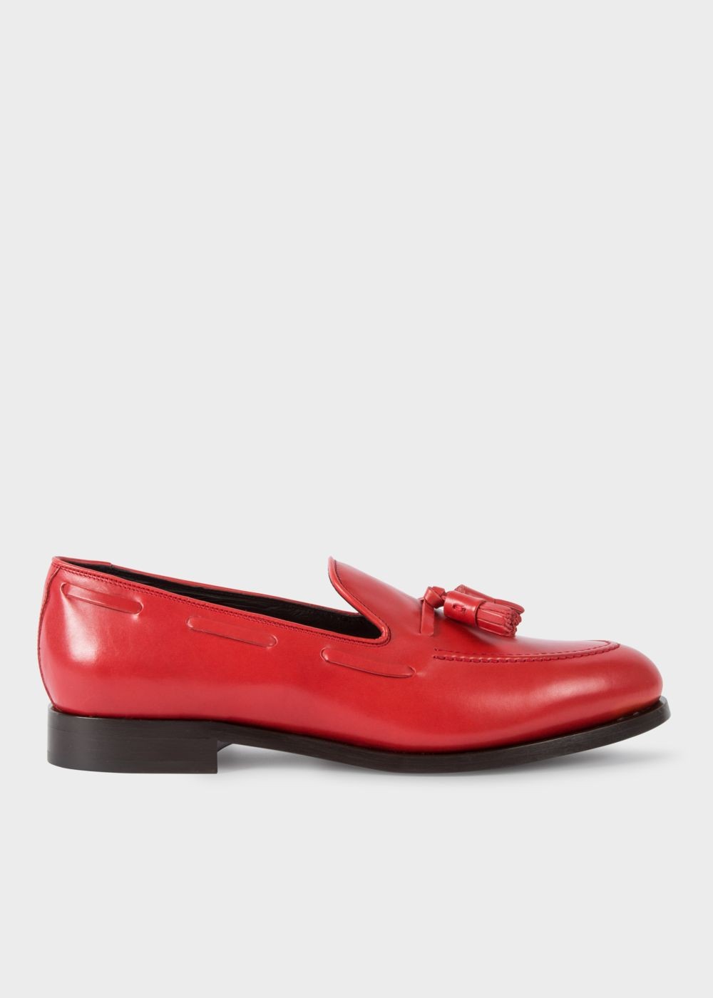 Paul Smith Men's Red Leather 'simmons' Tasseled Loafers Trainers