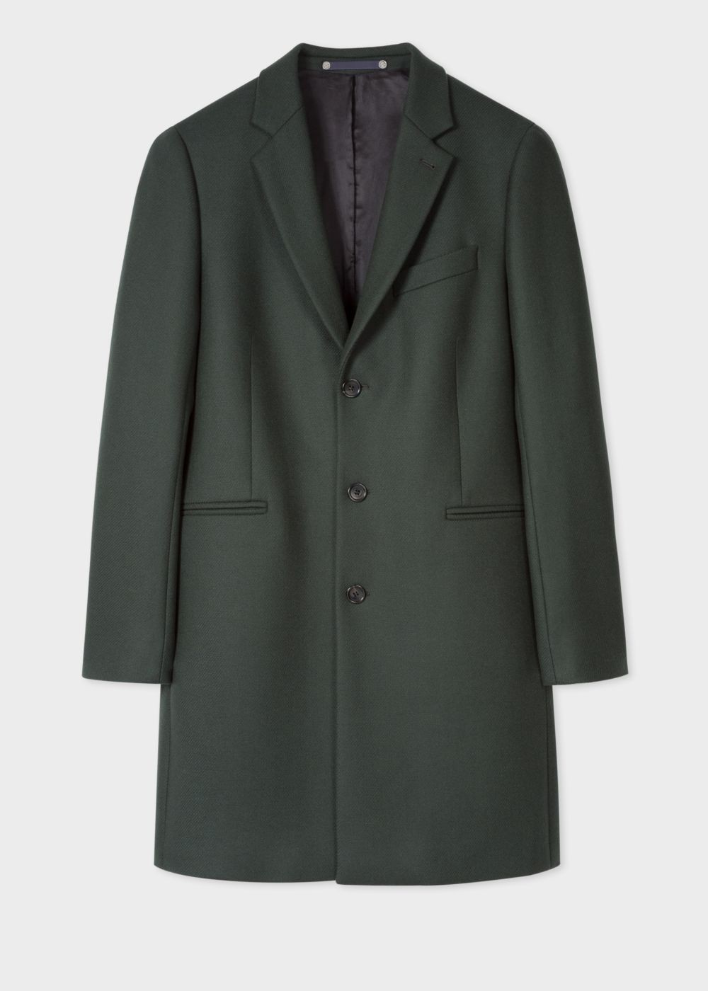 Paul Smith Men's Dark Green Wool-Cashmere Overcoat