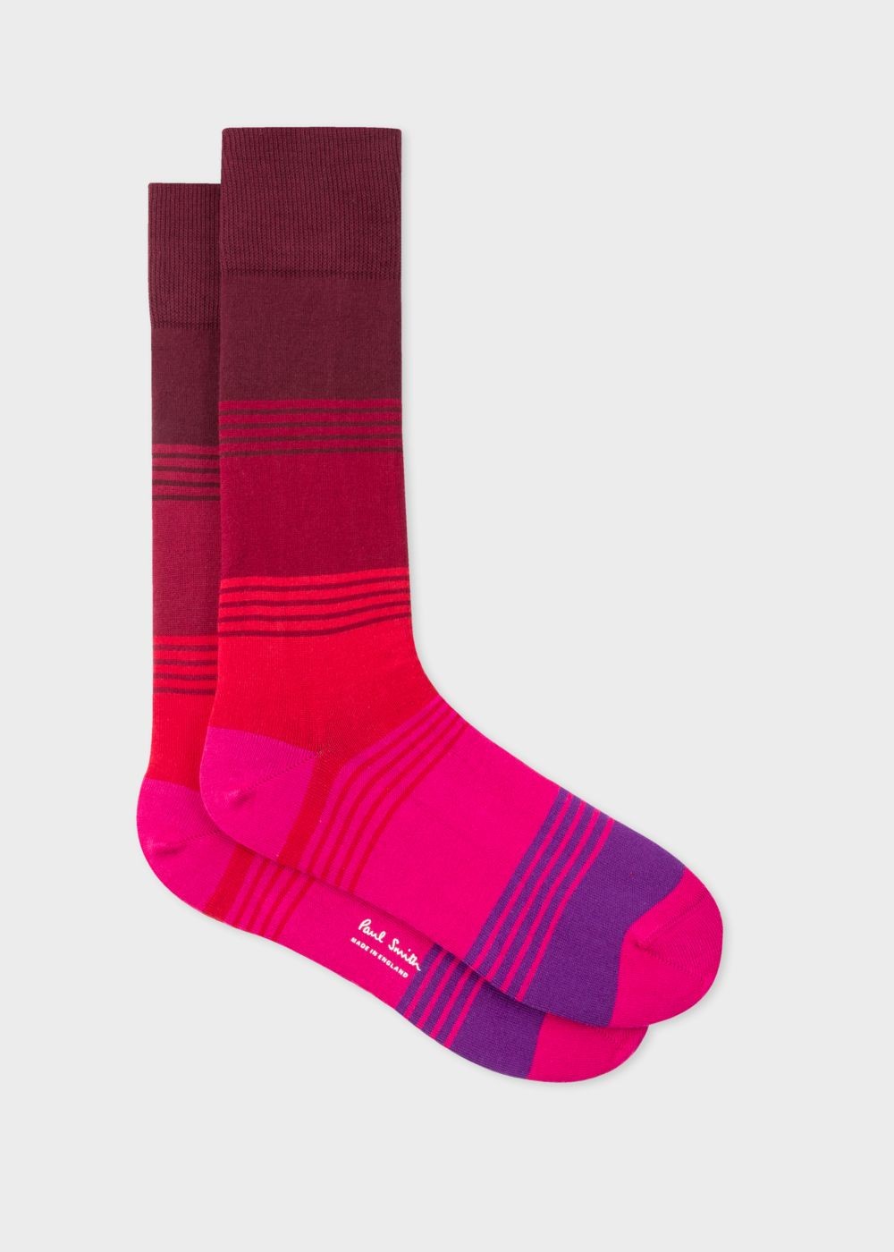 Paul Smith Men's Pink Gradient Stripe Socks